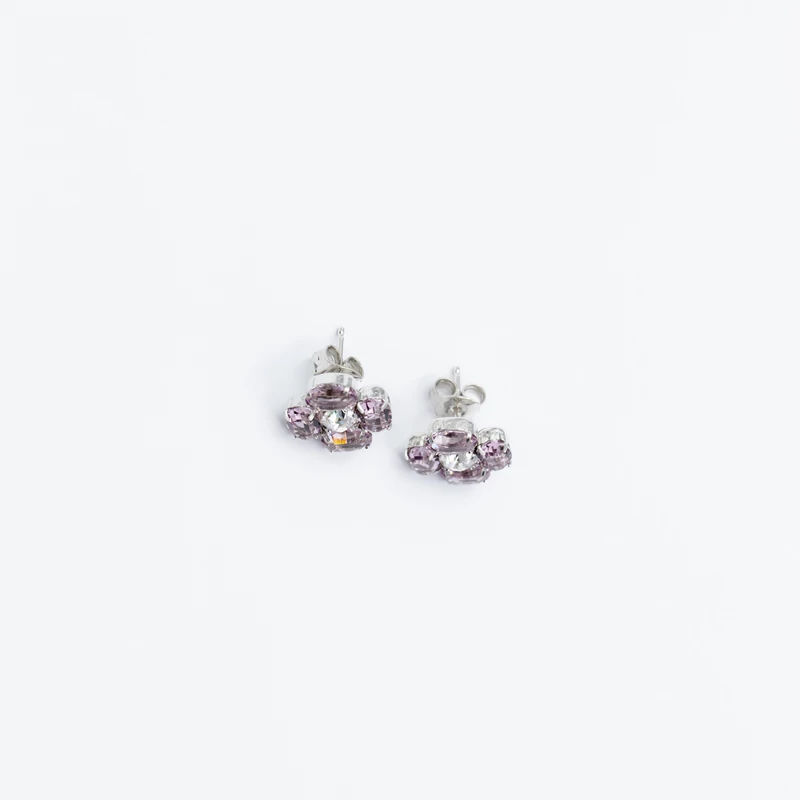 swarovski kristályos ezüst virág fülbevaló
