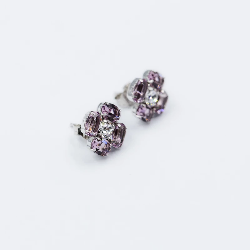 swarovski kristályos ezüst virág fülbevaló