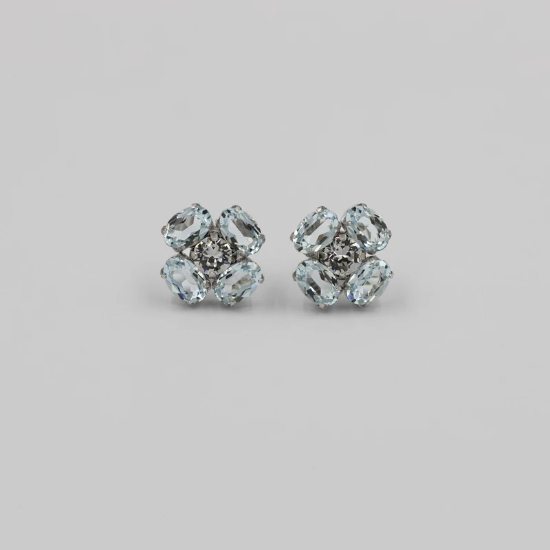 swarovski kristályos ezüst virág fülbevaló