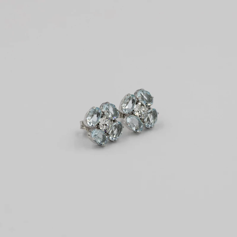 swarovski kristályos ezüst virág fülbevaló