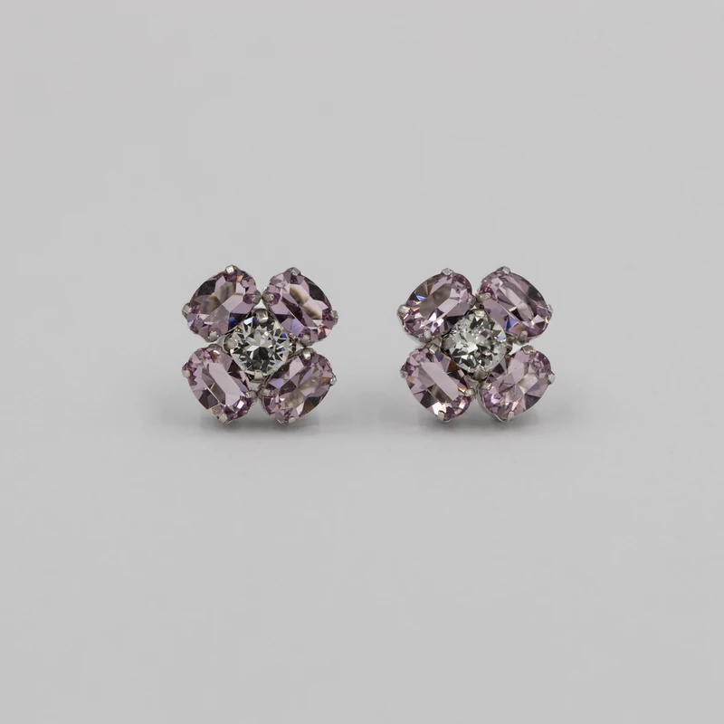 swarovski kristályos ezüst virág fülbevaló