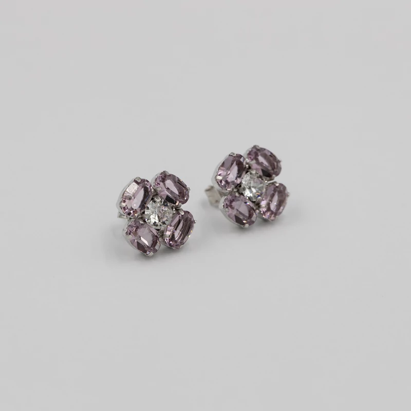 swarovski kristályos ezüst virág fülbevaló