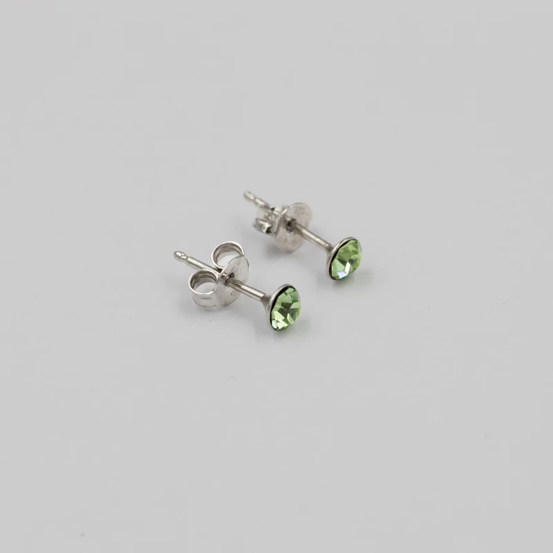 ezüst zöld swarovski köves fülbevaló