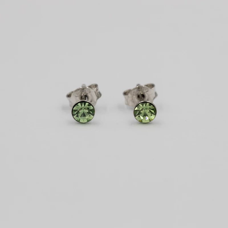 ezüst zöld swarovski köves fülbevaló