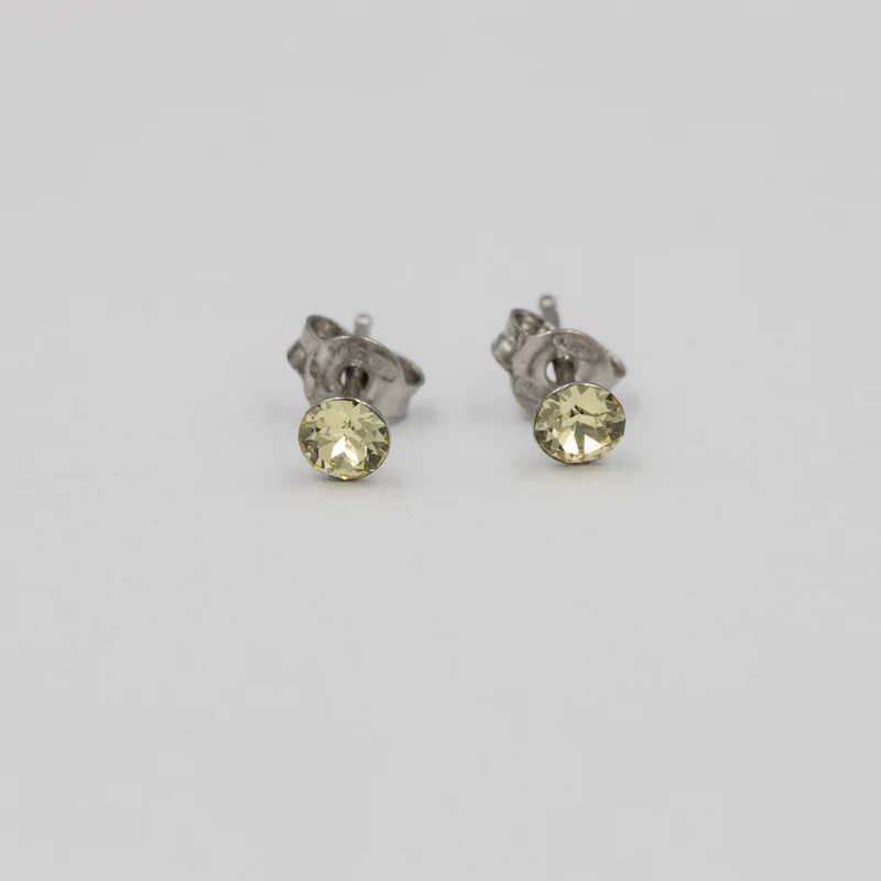ezüst zöld swarovski köves fülbevaló