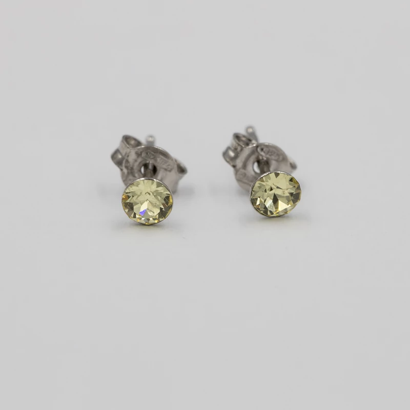 ezüst sárga swarovski köves fülbevaló
