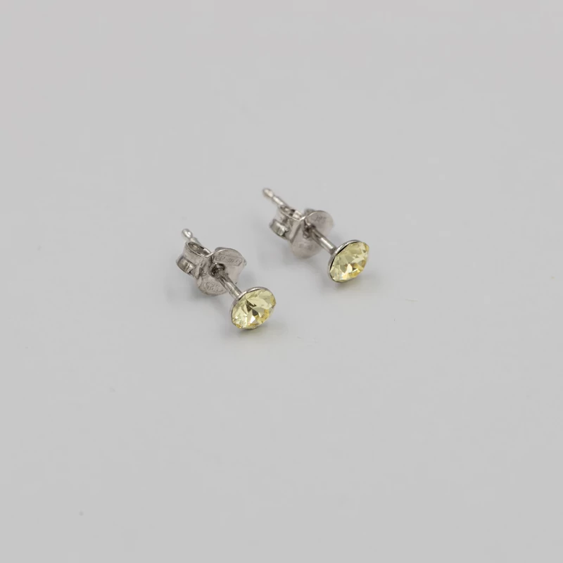 ezüst sárga swarovski köves fülbevaló