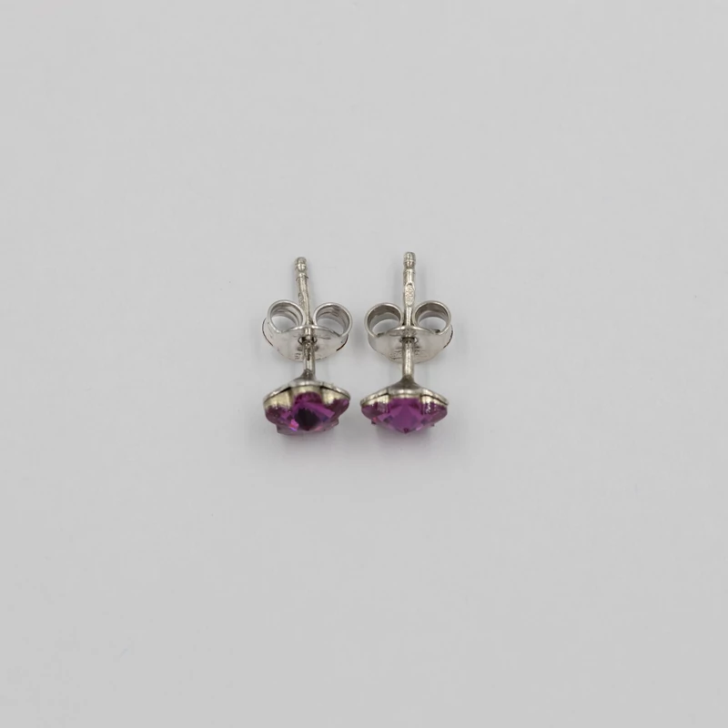 ezüst pink swarovski köves fülbevaló
