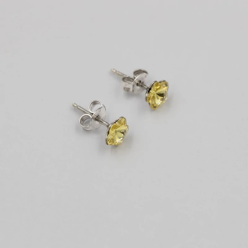 ezüst sárga swarovski köves fülbevaló