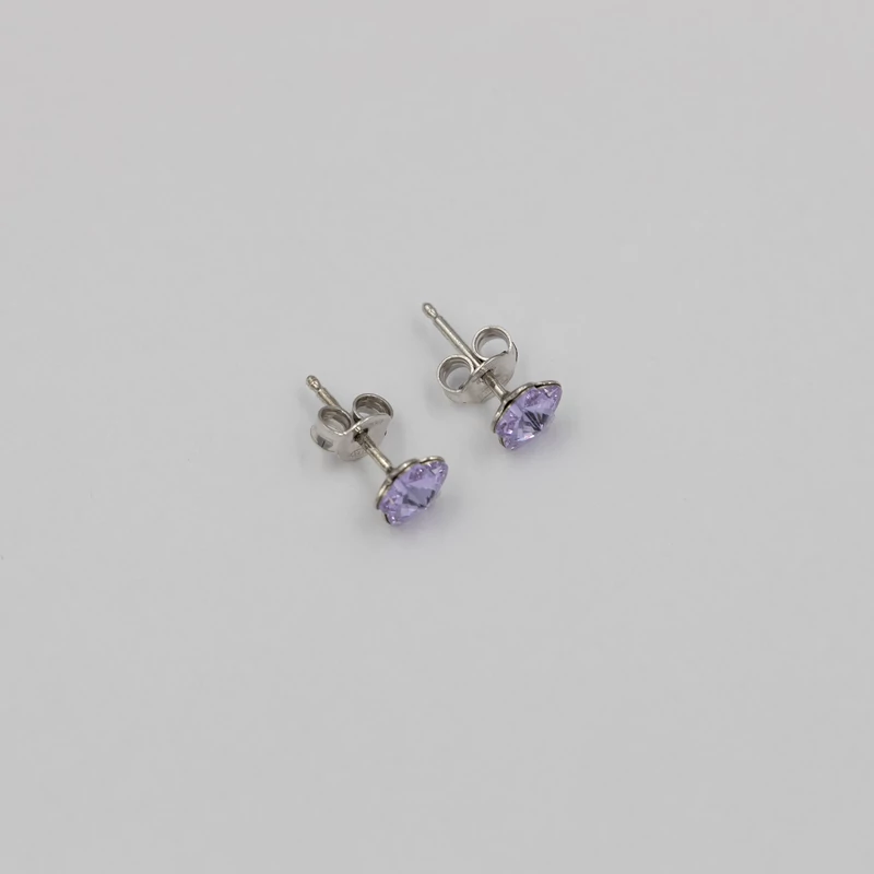 ezüst lila swarovski köves fülbevaló