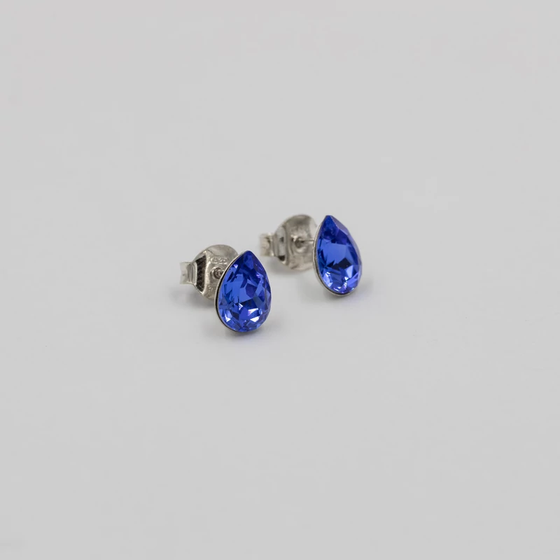 ezüst királykék swarovski köves fülbevaló