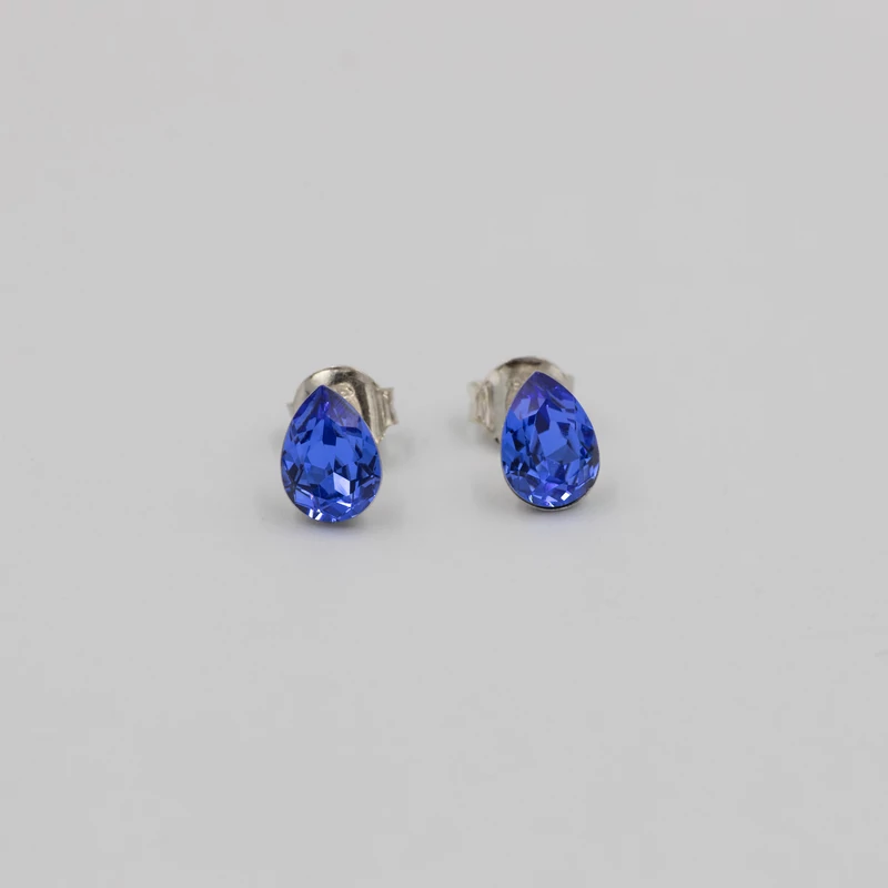 ezüst királykék swarovski köves fülbevaló