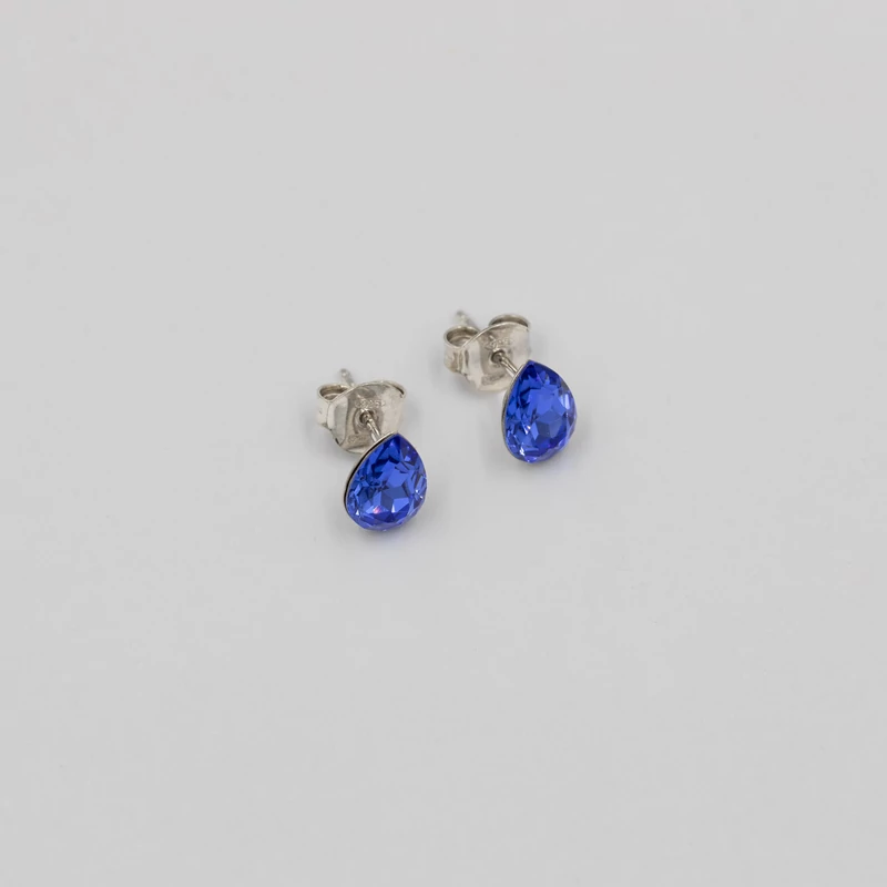 ezüst királykék swarovski köves fülbevaló