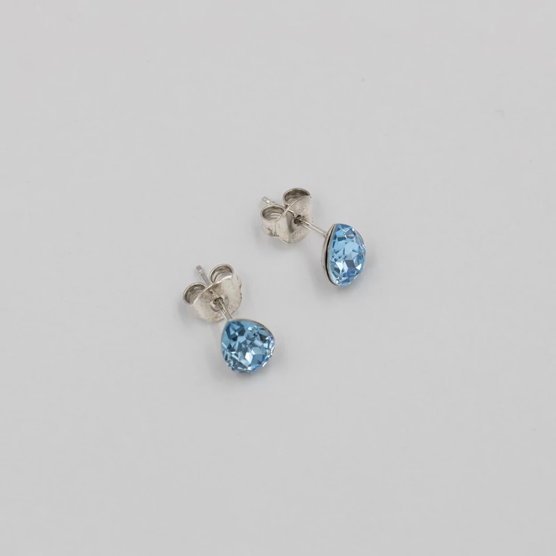 ezüst világoskék swarovski köves fülbevaló