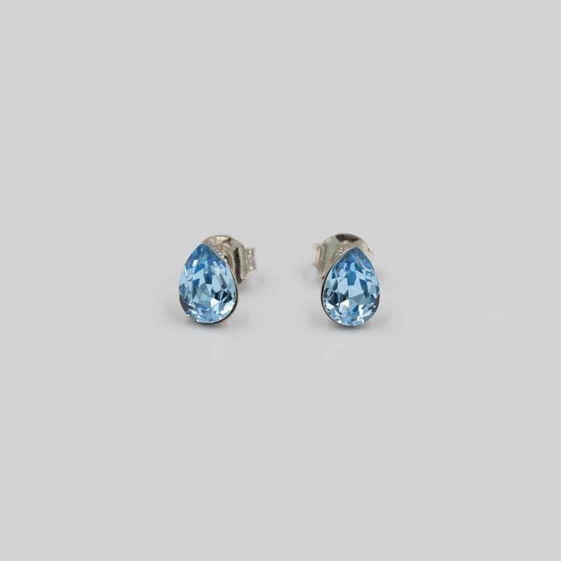ezüst világoskék swarovski köves fülbevaló