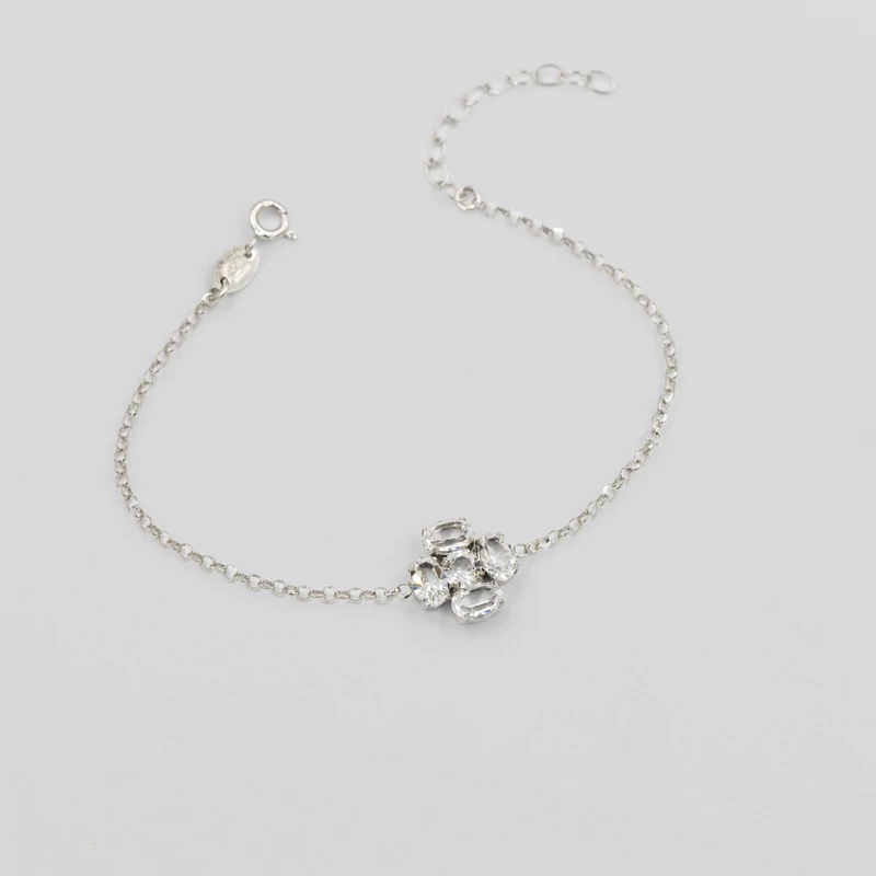 swarovski kristályokkal díszített ezüst karkötő