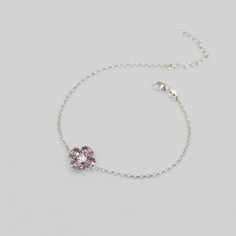 swarovski kristályokkal díszített ezüst karkötő