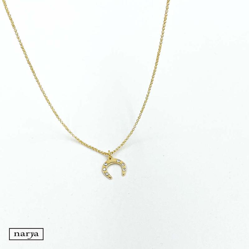 ezüst swarovski kristályos aranyozott nyaklánc