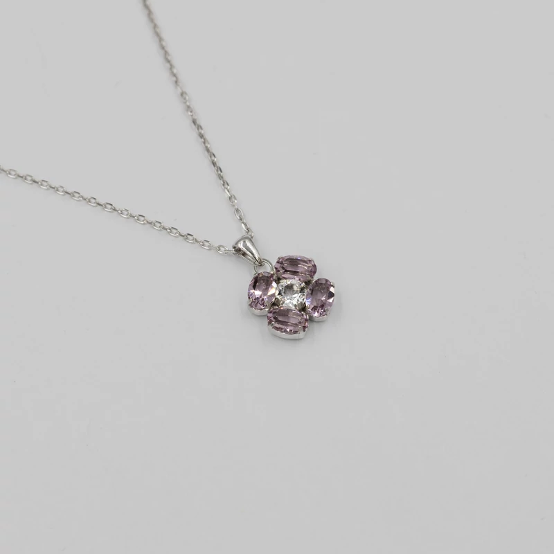 swarovski kristályokkal díszített ezüst nyaklánc