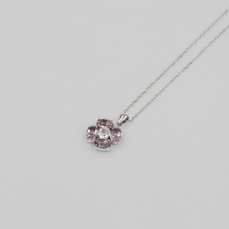 swarovski kristályokkal díszített ezüst nyaklánc